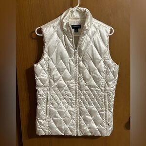 Lands End Quilted Off White Vest Women’s Size Small‎ 6-8
